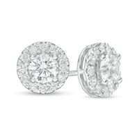 Trouvaille Collection 2.00 CT. T.W. Certified Diamond Frame Stud Earrings in 14K White Gold (F/I1)|Peoples Jewellers