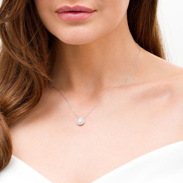 Trouvaille Collection 1.00 CT. T.W. DeBeers®-Graded Diamond Frame Pendant in 14K White Gold|Peoples Jewellers