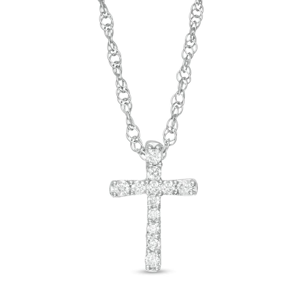 0.06 CT. T.W. Diamond Cross Pendant in Sterling Silver|Peoples Jewellers