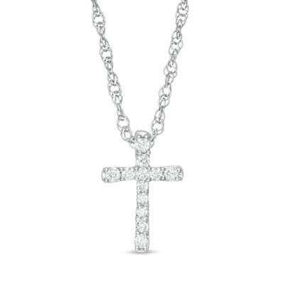 0.06 CT. T.W. Diamond Cross Pendant in Sterling Silver|Peoples Jewellers