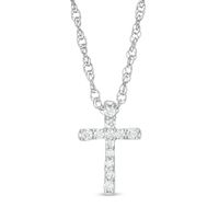 0.06 CT. T.W. Diamond Cross Pendant in Sterling Silver|Peoples Jewellers