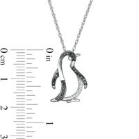 0.04 CT. T.W. Enhanced Black and White Diamond Penguin Pendant in Sterling Silver|Peoples Jewellers