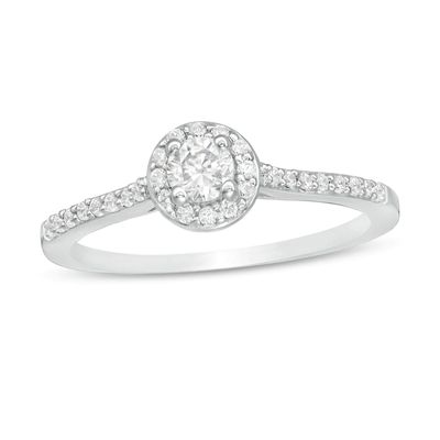 0.40 CT. T.W. Diamond Frame Engagement Ring in 10K White Gold|Peoples Jewellers