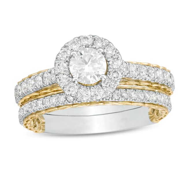 0.75 CT. T.W. Diamond Frame Bridal Set in 10K Two-Tone Gold|Peoples Jewellers