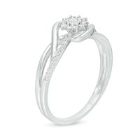 0.16 CT. T.W. Diamond Bypass Twist Shank Promise Ring in 10K White Gold|Peoples Jewellers