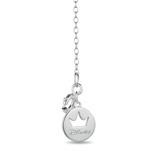 Enchanted Disney Belle 0.085 CT. T.W. Diamond Rose-Top Key Pendant in Sterling Silver and 10K Rose Gold - 19"|Peoples Jewellers