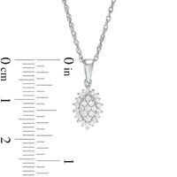 0.20 CT. T.W. Composite Diamond Marquise Sunburst Frame Pendant in Sterling Silver|Peoples Jewellers