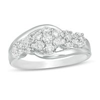 0.62 CT. T.W. Composite Diamond Bypass Ring in 10K White Gold|Peoples Jewellers