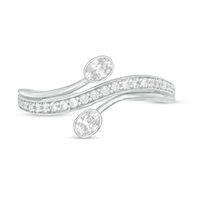 0.37 CT. T.W. Oval Diamond Bypass Ring in 10K White Gold|Peoples Jewellers