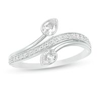 0.37 CT. T.W. Pear-Shaped Diamond Bypass Ring in 10K White Gold|Peoples Jewellers