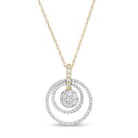 0.45 CT. T.W. Composite Diamond Double Open Circle Pendant in 10K Gold|Peoples Jewellers