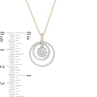 0.45 CT. T.W. Composite Diamond Double Open Circle Pendant in 10K Gold|Peoples Jewellers