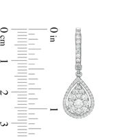 1.00 CT. T.W. Composite Diamond Pear-Shaped Frame Drop Earrings in 10K White Gold|Peoples Jewellers