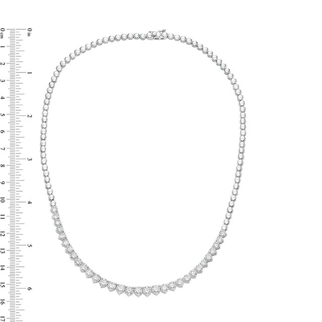 8.00 CT. T.W. Diamond Graduated Tennis-Style Necklace in 10K White Gold - 17"|Peoples Jewellers