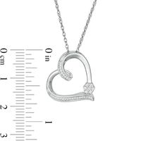 0.10 CT. T.W. Diamond Tilted Heart Pendant in Sterling Silver|Peoples Jewellers