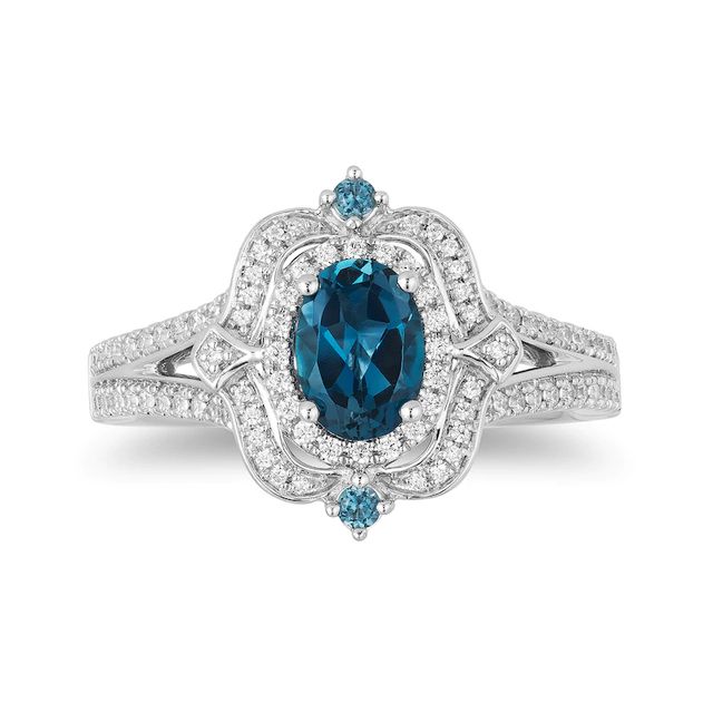 Collector's Edition Enchanted Disney Cinderella 70th Anniversary Topaz and 0.23 CT. T.W. Diamond Ring in 14K White Gold|Peoples Jewellers