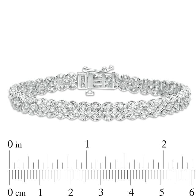 1.00 CT. T.W. Diamond Triple-Row Tennis Bracelet in Sterling Silver|Peoples Jewellers