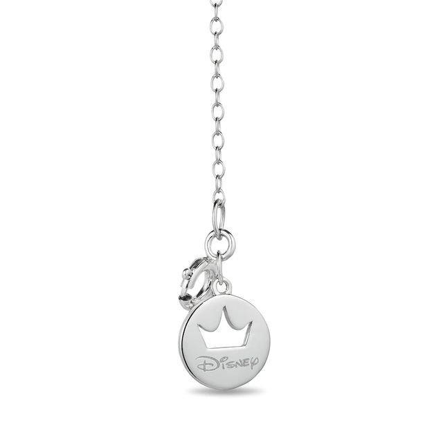 Enchanted Disney Belle 0.145 CT. T.W. Diamond Rose Necklace in Sterling Silver and 10K Gold