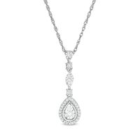 0.12 CT. T.W. Diamond Pear-Shaped Frame Drop Pendant in Sterling Silver|Peoples Jewellers