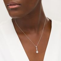 0.12 CT. T.W. Diamond Pear-Shaped Frame Drop Pendant in Sterling Silver|Peoples Jewellers