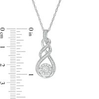 0.18 CT. T.W. Diamond Double Twist Flame Pendant in Sterling Silver|Peoples Jewellers