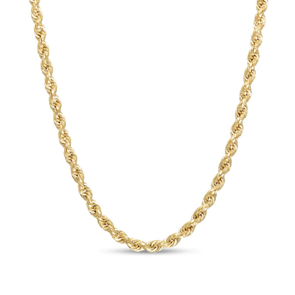 3.15mm Evergreen Rope Chain Necklace in Hollow 10K Gold