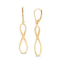 Infinity Ribbon Drop Earrings in 10K Gold|Peoples Jewellers