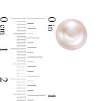 10.0-11.0mm Button Dyed Freshwater Cultured Pearl Stud Earrings in Sterling Silver|Peoples Jewellers