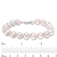 8.5-9.5mm Dyed Freshwater Cultured Pearl Strand Bracelet with Sterling Silver Clasp-7.5"|Peoples Jewellers