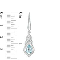 Pear-Shaped Swiss Blue Topaz and Lab-Created White Sapphire Interwoven Drop Earrings in Sterling Silver|Peoples Jewellers