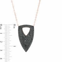 Black Spinel Shield Necklace in Sterling Silver with 18K Rose Gold Plate|Peoples Jewellers