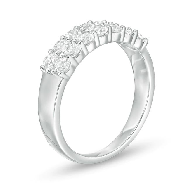 1.00 CT. T.W. Diamond Double Row Anniversary Band in 14K White Gold|Peoples Jewellers