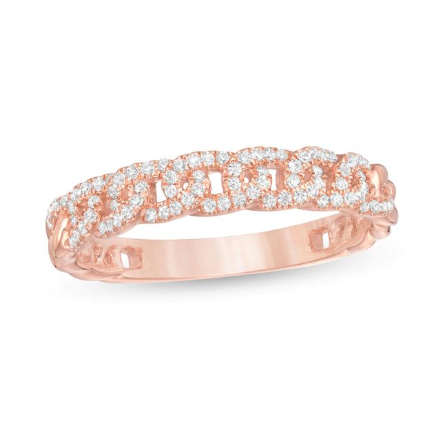 0.25 CT. T.W. Diamond Chain Link Anniversary Band in 14K Rose Gold|Peoples Jewellers