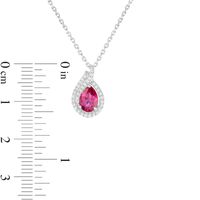 Pear-Shaped Lab-Created Ruby and White Sapphire Flame Pendant in Sterling Silver|Peoples Jewellers