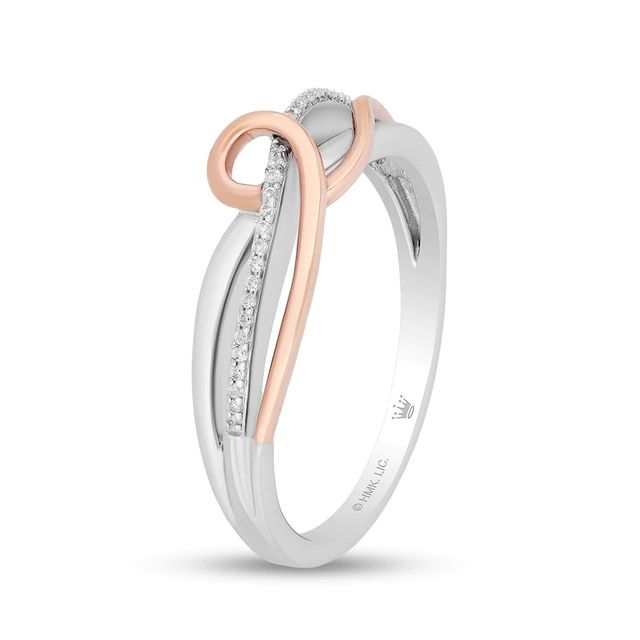 Hallmark Diamonds Gratitude 0.04 CT. T.W. Diamond Knot Twist Shank Ring in Sterling Silver and 10K Rose Gold|Peoples Jewellers