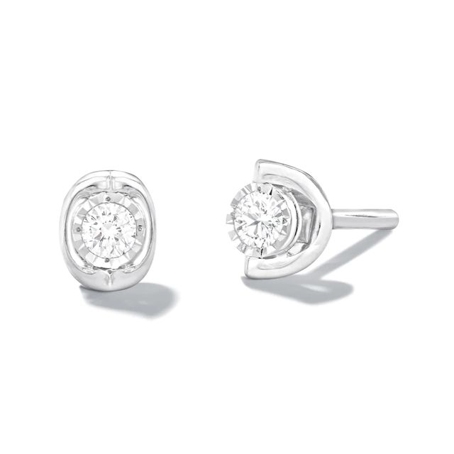 0.10 CT. T.W. Diamond Solitaire Stud Earrings in 10K Gold|Peoples Jewellers