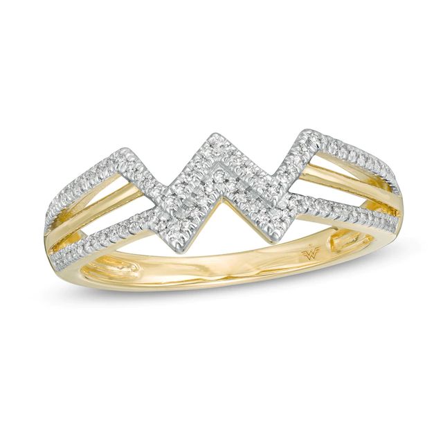 Wonder Woman™ Collection 0.116 CT. T.W. Diamond Symbol Ring in 10K Gold|Peoples Jewellers