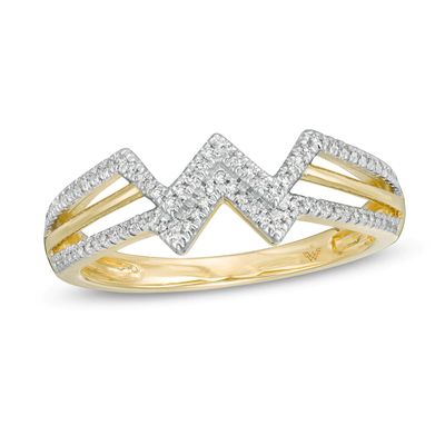 Wonder Woman™ Collection 0.116 CT. T.W. Diamond Symbol Ring in 10K Gold|Peoples Jewellers