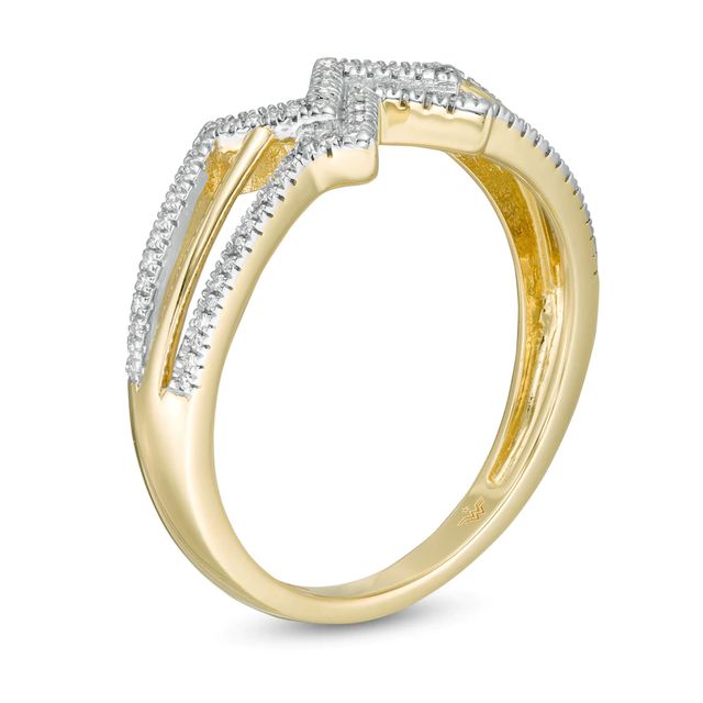 Wonder Woman™ Collection 0.116 CT. T.W. Diamond Symbol Ring in 10K Gold