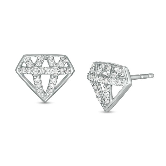 Marilyn Monroe™ Collection 0.145 CT. T.W. Diamond Stud Earrings in Sterling Silver|Peoples Jewellers