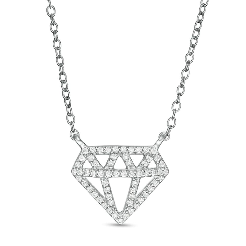 Marilyn Monroe™ Collection 0.15 CT. T.W. Diamond Necklace in Sterling Silver|Peoples Jewellers