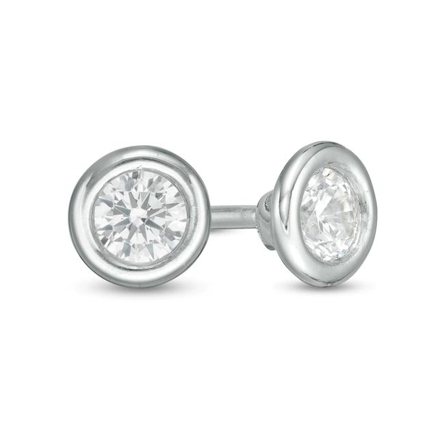 Marilyn Monroe™ Collection 0.18 CT. T.W. Diamond Solitaire Stud Earrings in 10K White Gold|Peoples Jewellers