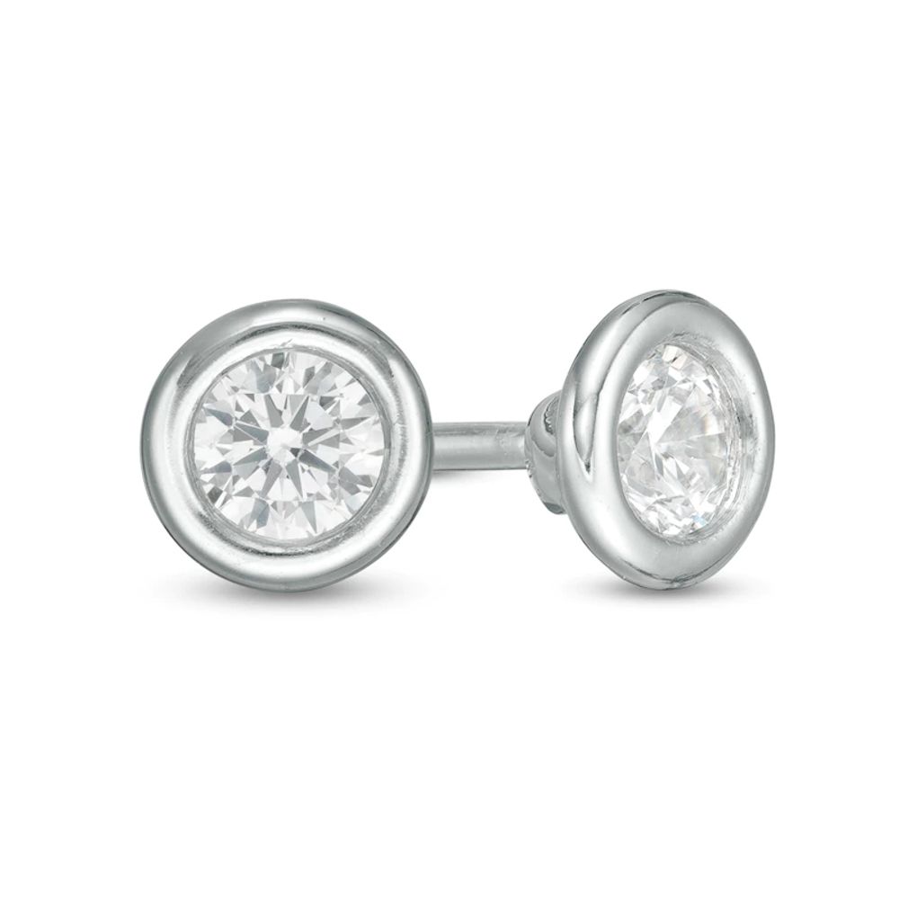 Marilyn Monroe™ Collection 0.18 CT. T.W. Diamond Solitaire Stud Earrings in 10K White Gold|Peoples Jewellers