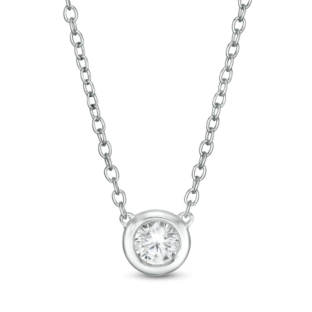 Marilyn Monroe™ Collection 0.18 CT. Solitaire Necklace in 10K White Gold|Peoples Jewellers