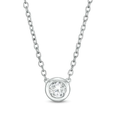 Marilyn Monroe™ Collection 0.18 CT. Solitaire Necklace in 10K White Gold|Peoples Jewellers