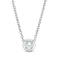 Marilyn Monroe™ Collection 0.18 CT. Solitaire Necklace in 10K White Gold|Peoples Jewellers