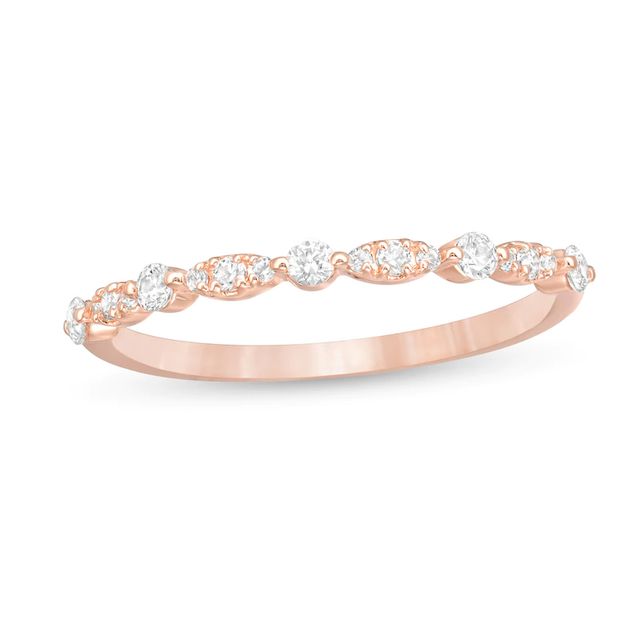 0.25 CT. T.W. Diamond Alternating Band in 10K Rose Gold