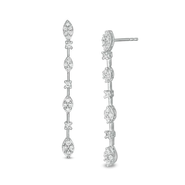 Marilyn Monroe™ Collection 0.45 CT. T.W. Diamond Marquise Drop Earrings in 10K White Gold|Peoples Jewellers