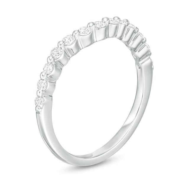 0.30 CT. T.W. Diamond Contour Anniversary Band in 10K White Gold|Peoples Jewellers