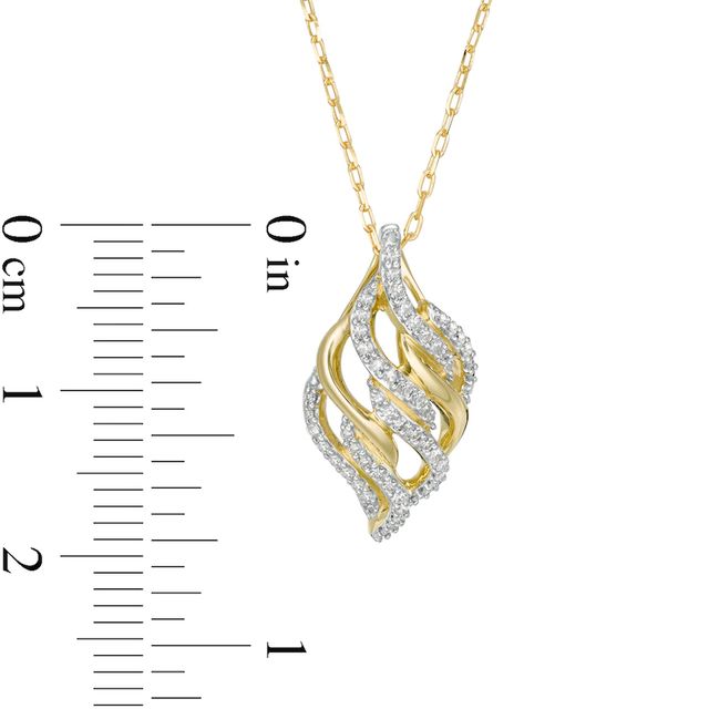 Wonder Woman™ Collection 0.18 CT. T.W. Diamond Flame Pendant in 10K Gold|Peoples Jewellers